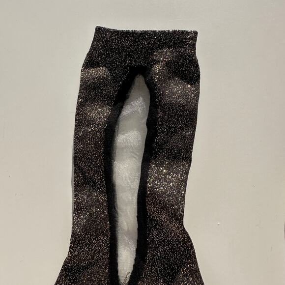 Hansel from Basel x Rachel Comey Slim Sheer Crew Black Gold Womens Socks 6-9.5 - Picture 6 of 14